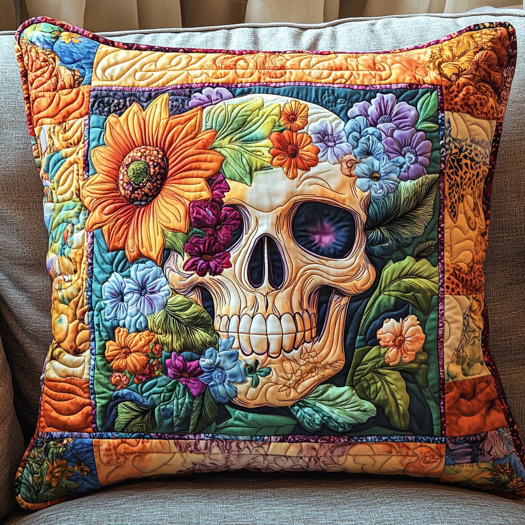 Radiant Skull Quilted Pillow Case NCU0TL1873