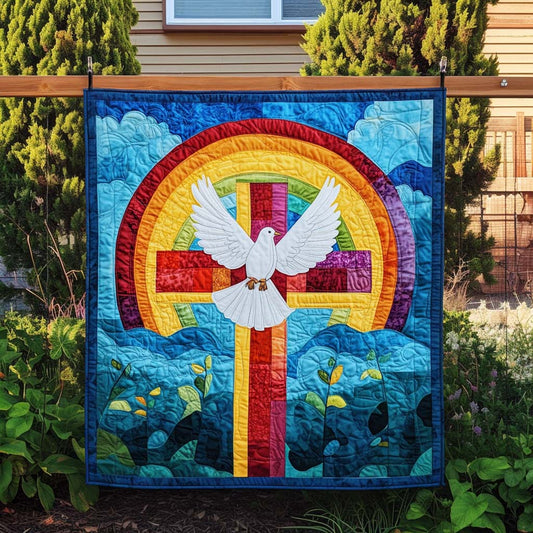 Rainbow Peace Quilted Blanket NCU0NT756