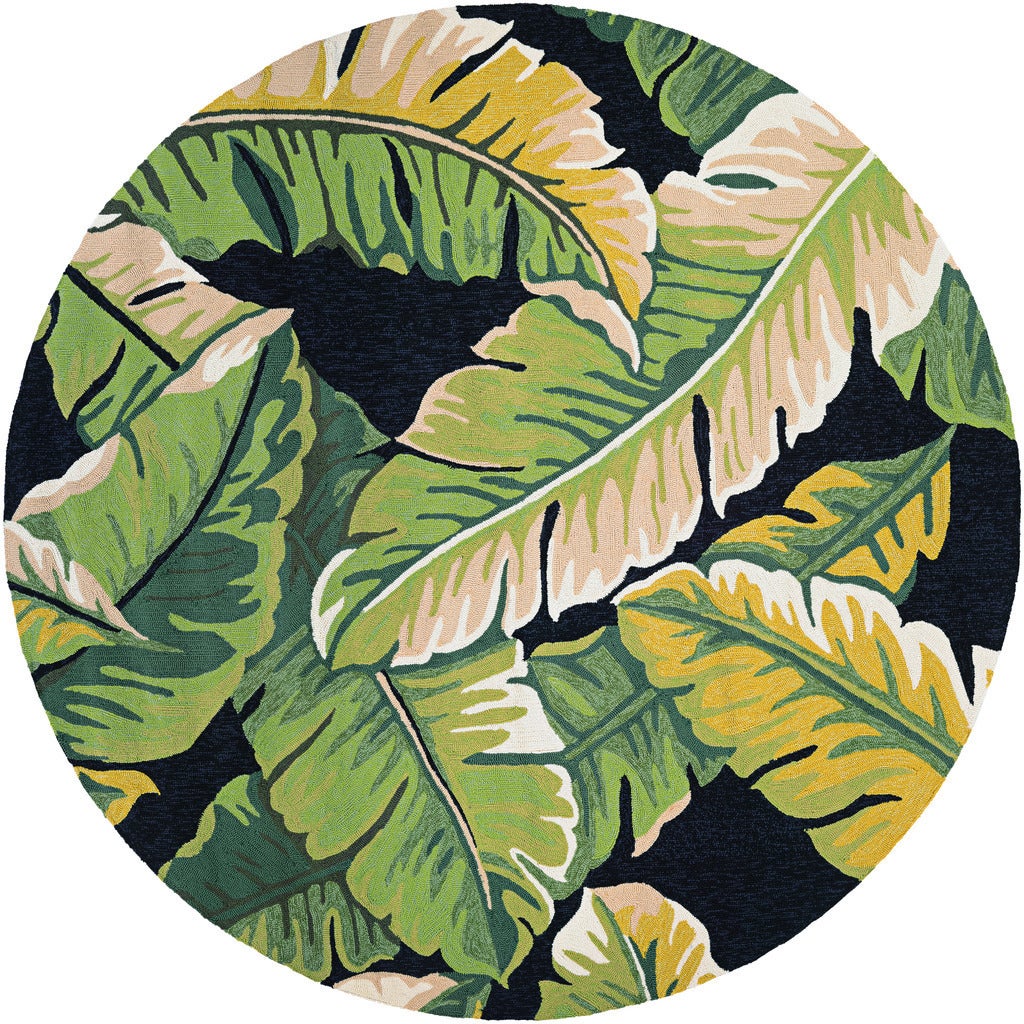 Rainforest Black Green CLA1610294RR Round Area Rug