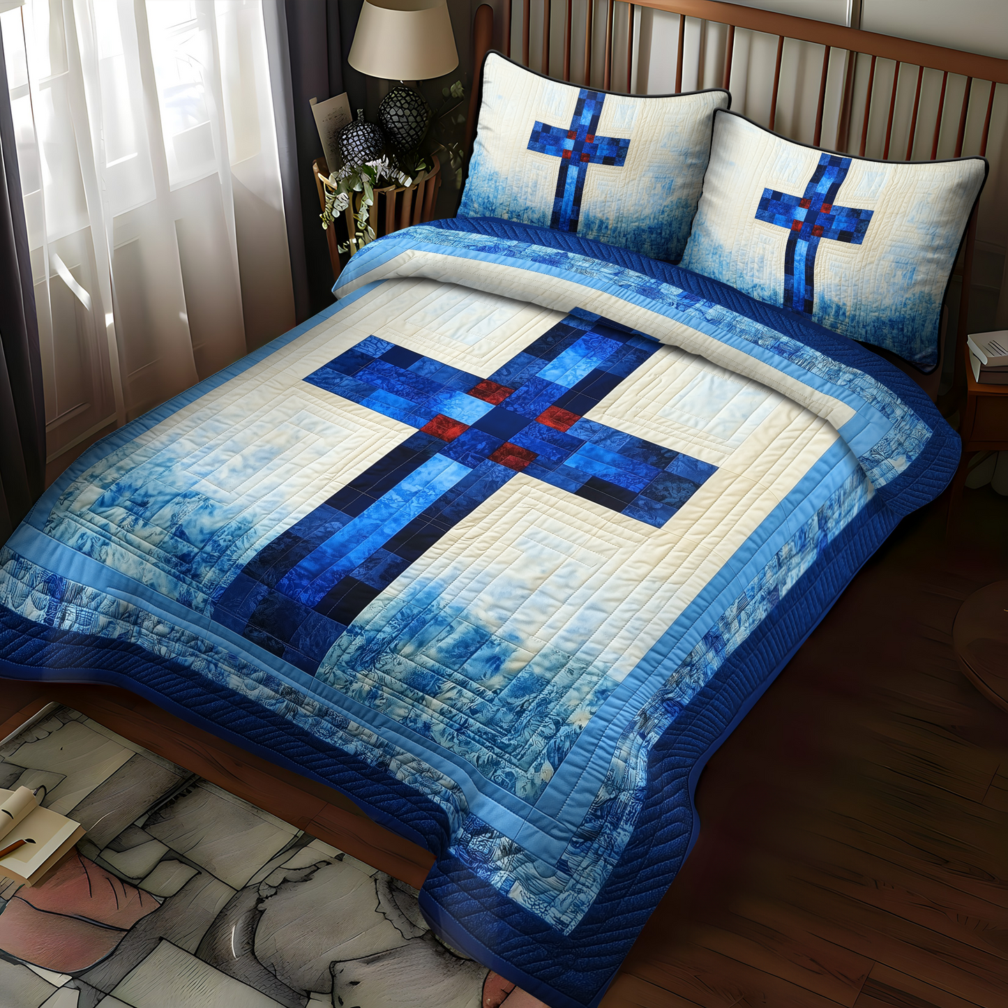 Redeeming Light 3-Piece Quilted Bedding Set NCU0DK1985