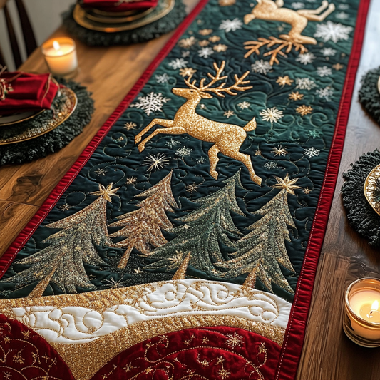 Reindeer Whisper Quilted Table Runner NCU0VH1274