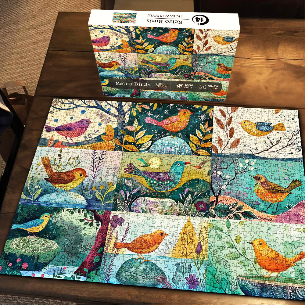 Retro Birds Jigsaw Puzzle 1000 Pieces