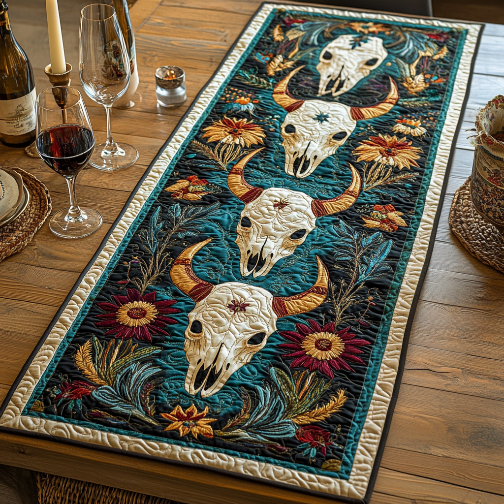 Riverstone Path Quilted Table Runner NCU0DV2577