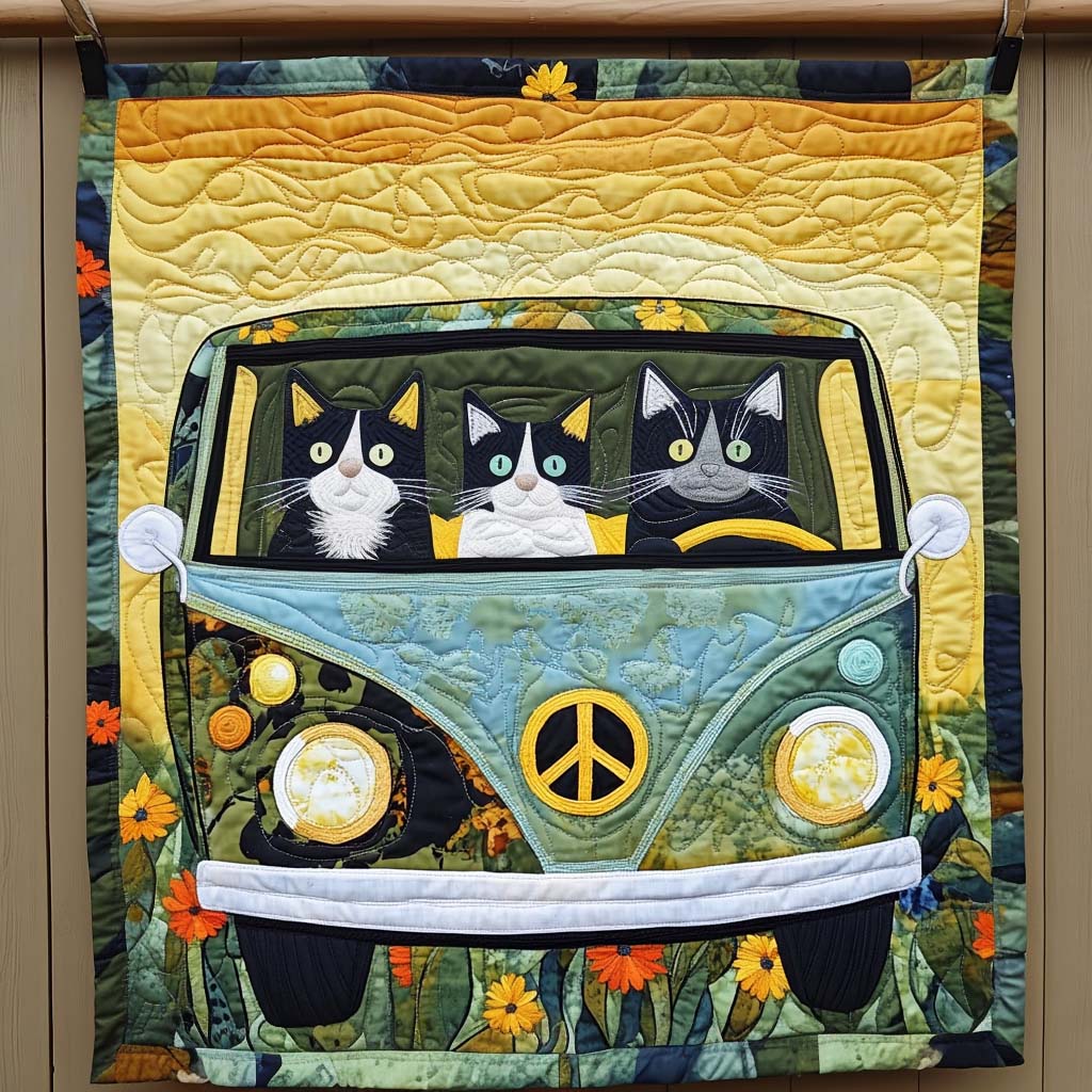 Road Trip Cats Quilted Blanket NCU0NT1012