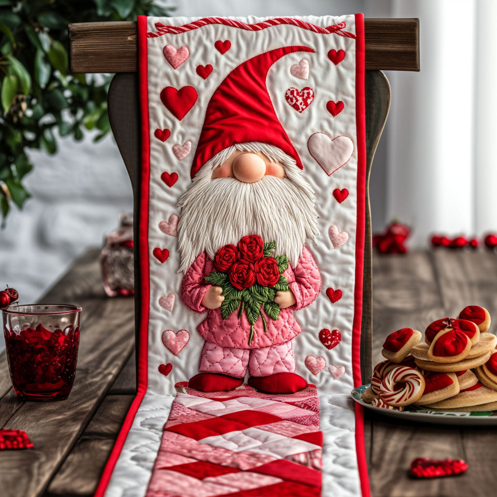 Romantic Gnome Quilted Table Runner NCU0PT2952