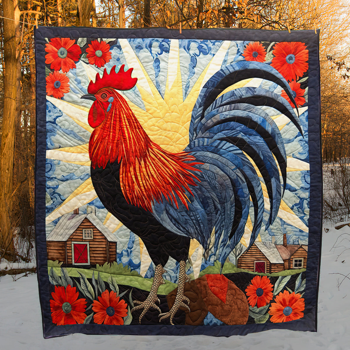 Rooster HM10102308 Quilt Blanket