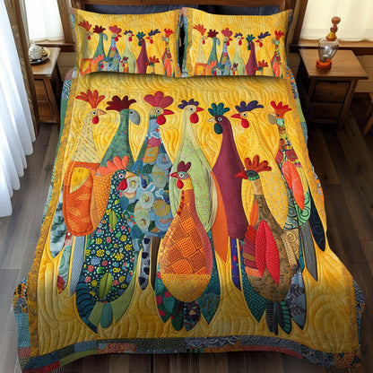 Chicken Quilted Bedding Set NCU0VT03