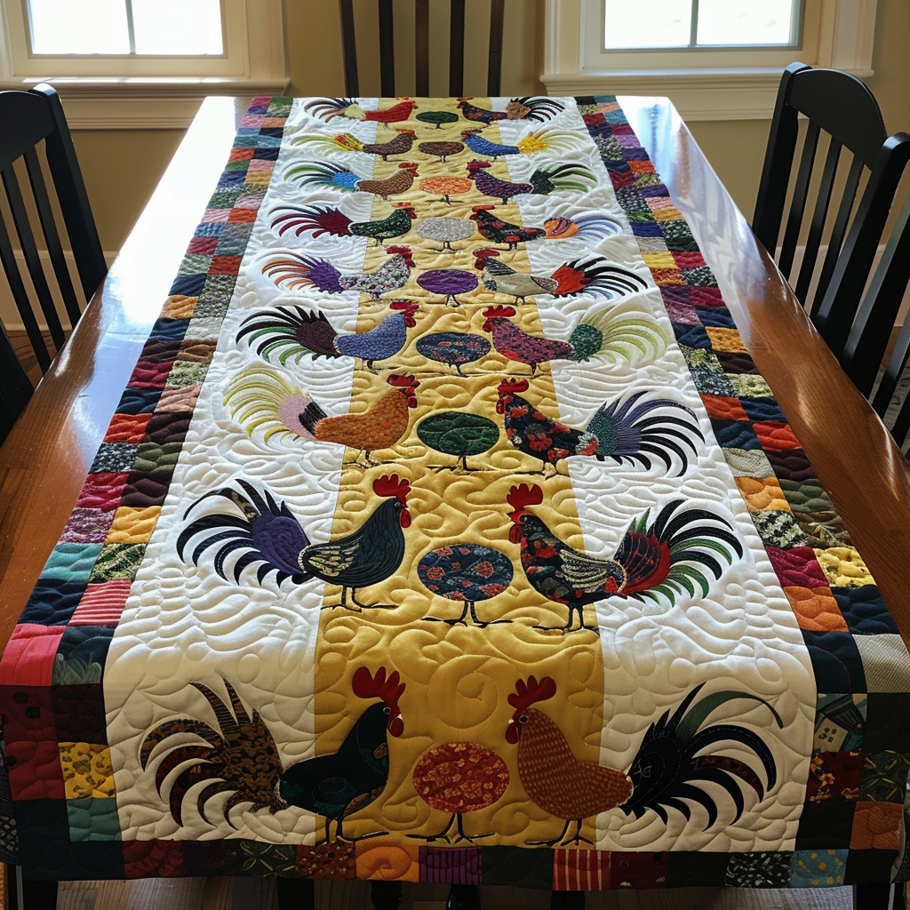 Chicken Quilted Table Runner NCU0VT01