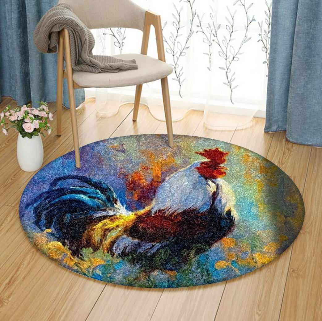 Rooster HT230919TM Round Area Rug