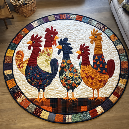 Rooster Retreat Quilted Round Mat NCU0TL1425