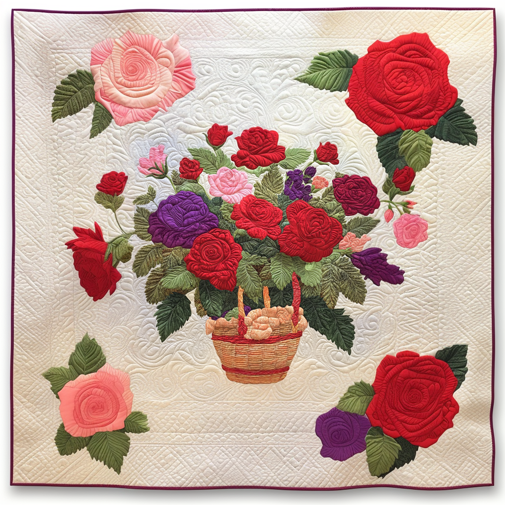 Rose Flower DAI05112471 Quilt Blanket