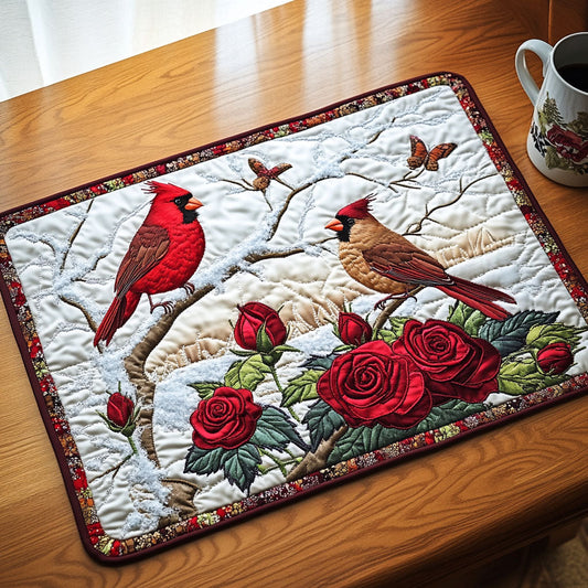 Rosey Cardinals Quilted Placemat NCU0NT2972