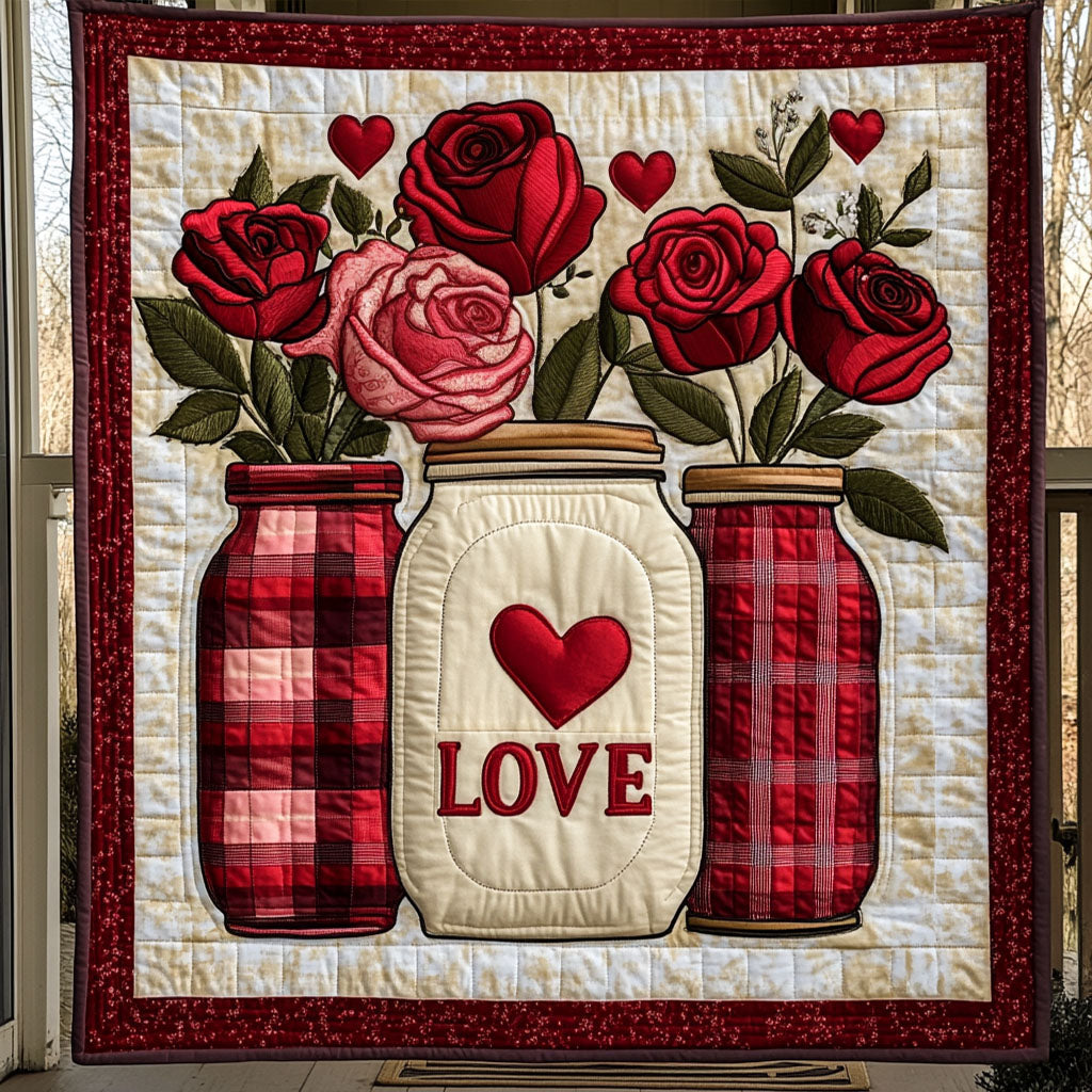 Rosy Whispers Quilted Blanket NCU0NT2698