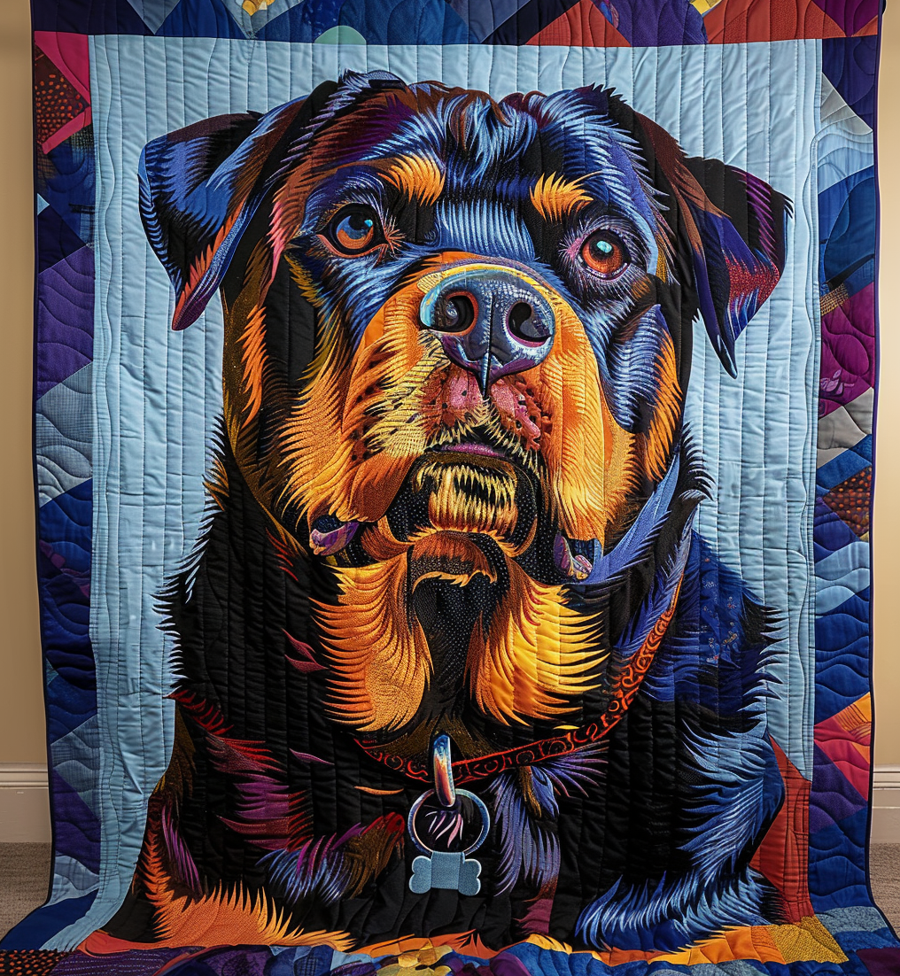 Rottie Dreams Quilted Blanket NCU0DV2022