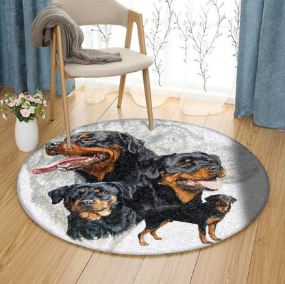 Rottweiler HM0110088TM Round Area Rug