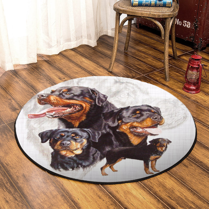 Rottweiler HM0110088TM Round Area Rug