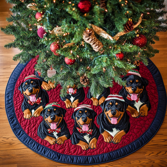 Rottweiler Noel Christmas Quilted Tree Skirt NCU0DK1938