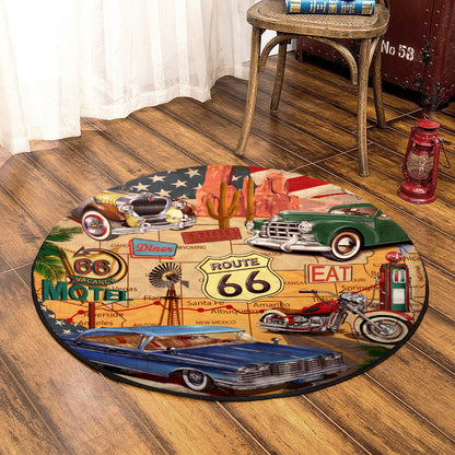 Route 66 QN090874 Round Area Rug