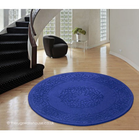 Royale Blue CLA2510096RR Round Area Rug