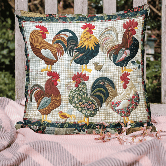 Rural Rooster Quilted Pillow Case NCU0TH1502