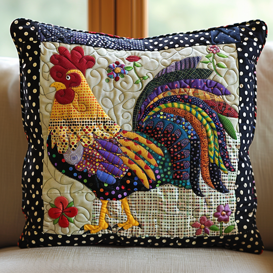 Rustic Rooster Quilted Pillow Case NCU0PT301