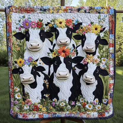 Rustic Bovines Quilted Blanket NCU0VH1788