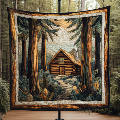 Rustic Log Cabin Quilted Blanket NCU0DK3580