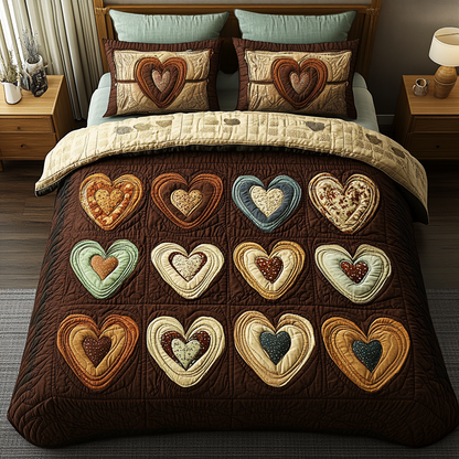 Rustic Love 3-Piece Quilted Bedding Set NCU0DK3111