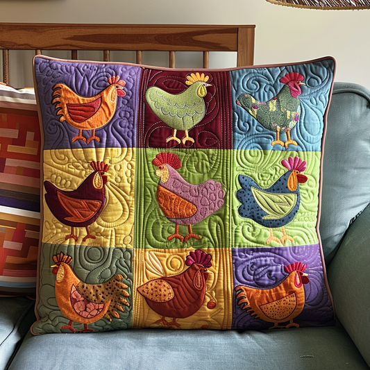 Rustic Roosters Quilted Pillow Case NCU0TL574