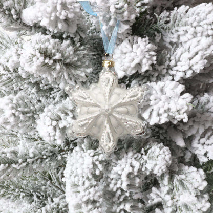 Snowflake Glass Ornament (4 Pack)