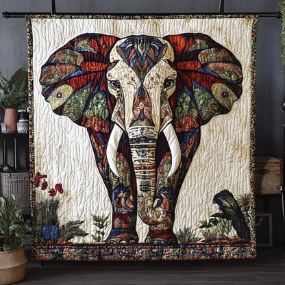 Sacred Elephant Journey Quilted Blanket NCU0DK948