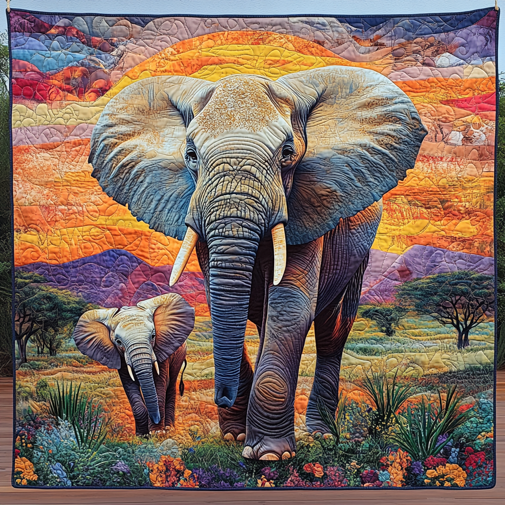 Elephant Quilted Blanket NCU0VT32