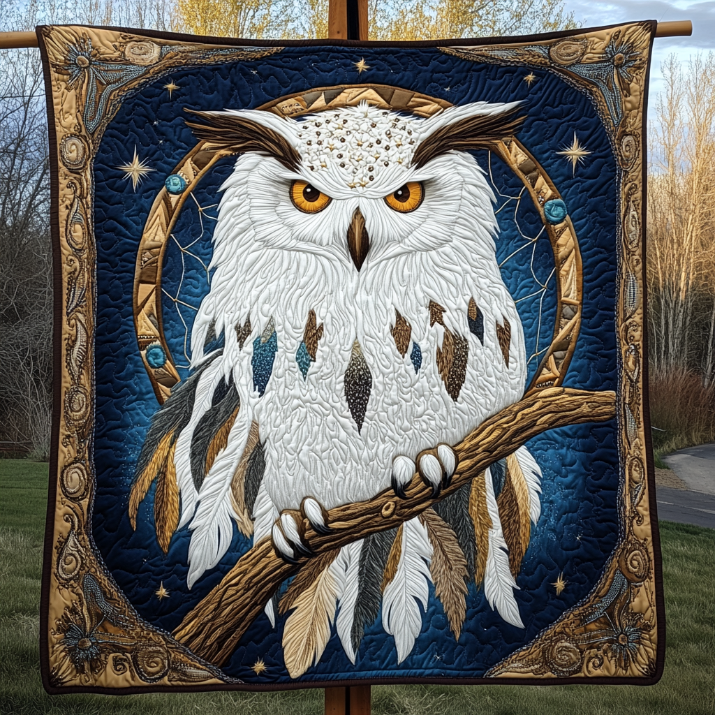 Sacred Hoots Quilted Blanket NCU0DK3359