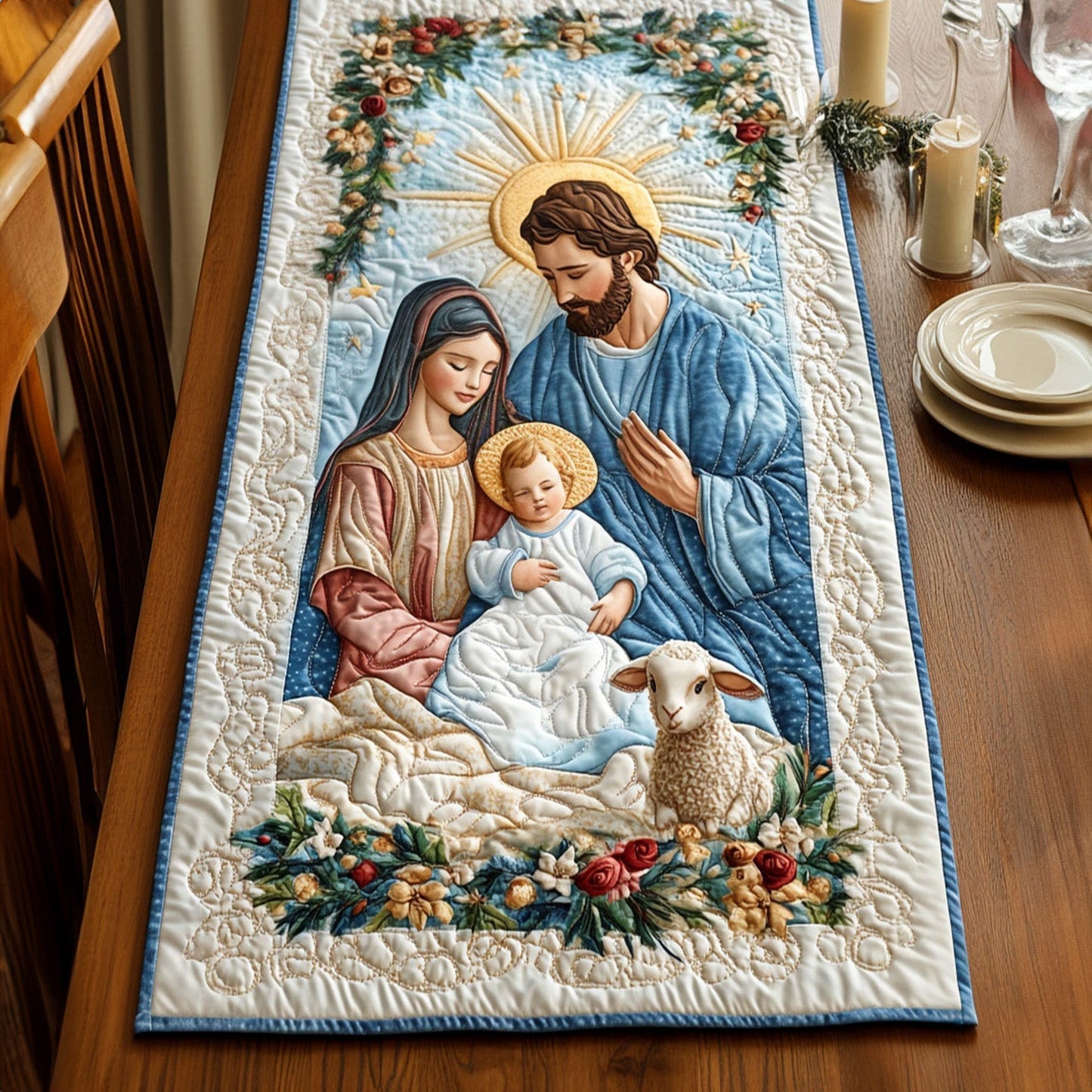 Sacred Presence Quilted Table Runner NCU0PT1683