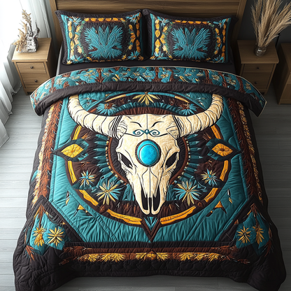 Sacred Skulls 3-Piece Quilted Bedding Set NCU0DK3220