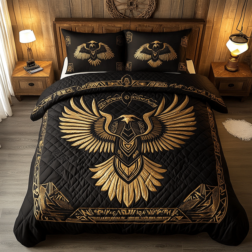 Juego de cama acolchado de 3 piezas Sacred Wings NCU0DK3539