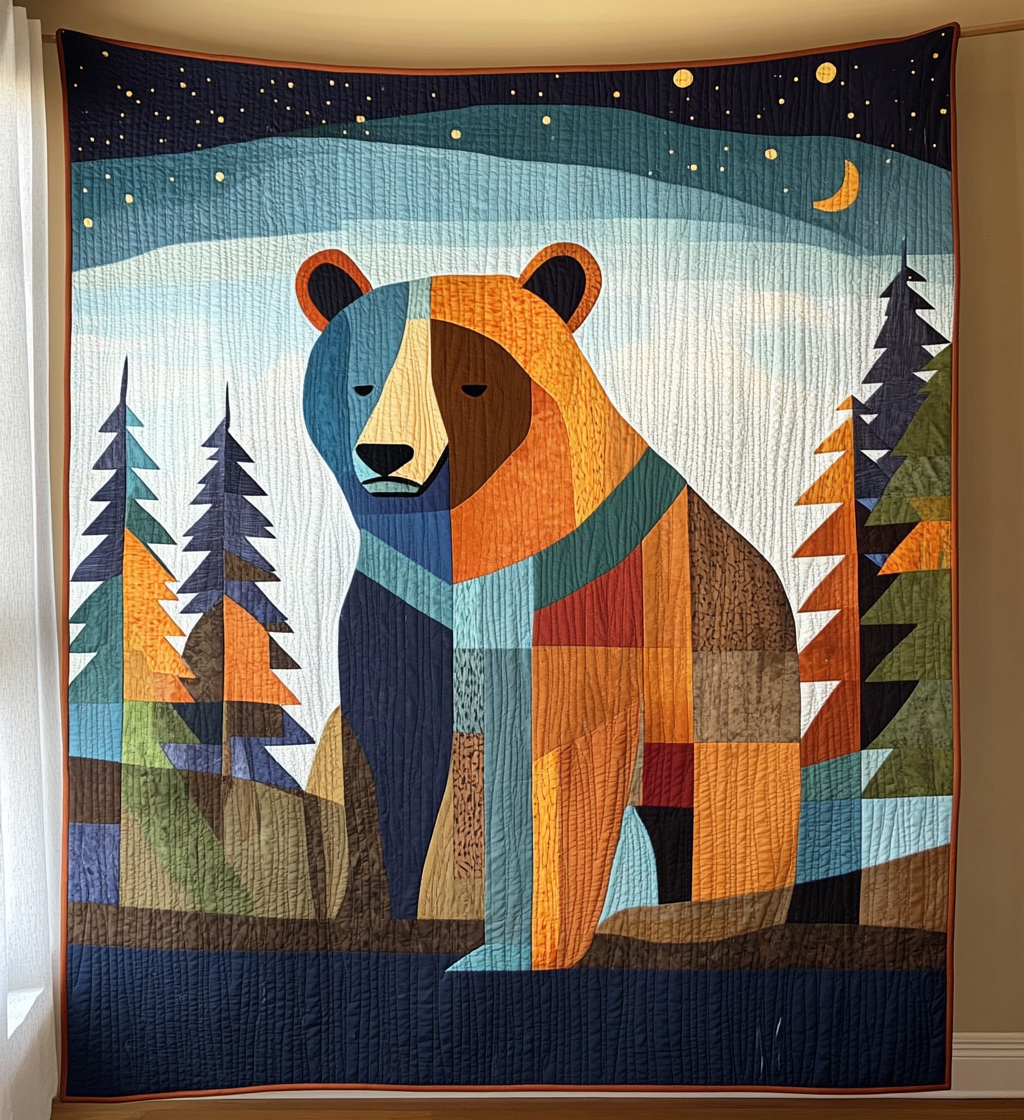 Sad Bear Quilted Blanket NCU0DV688