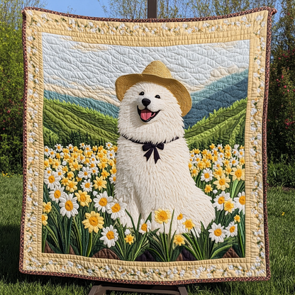 Samoyed Smile Quilted Blanket NCU0DK1980