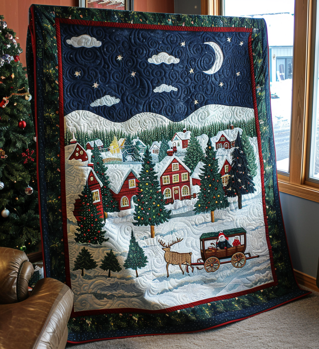 Santa In Town Quilted Blanket NCU0DV324