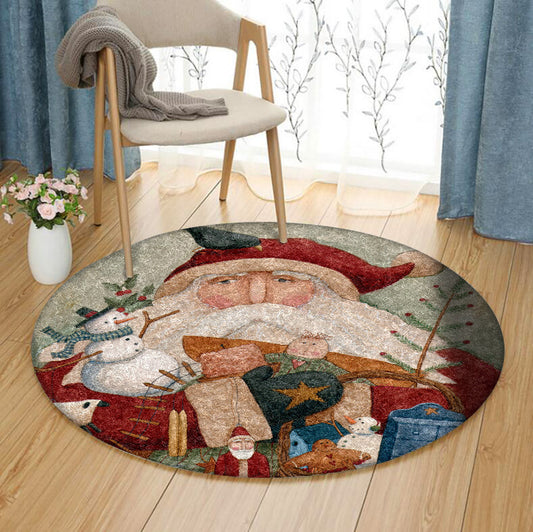 Santa Claus HT0210118TM Round Area Rug