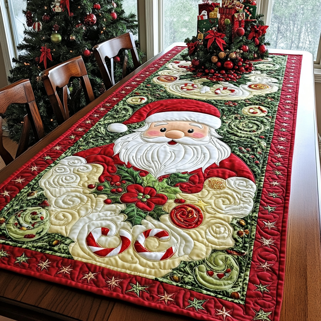 Santa Banquet Quilted Table Runner NCU0DK1348