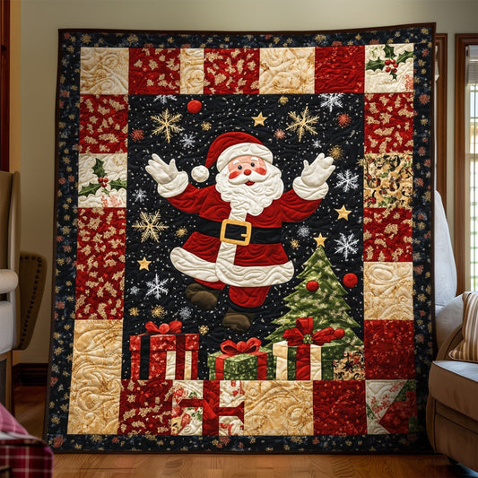 Santa Holiday Cheer Quilted Blanket NCU0TL1705