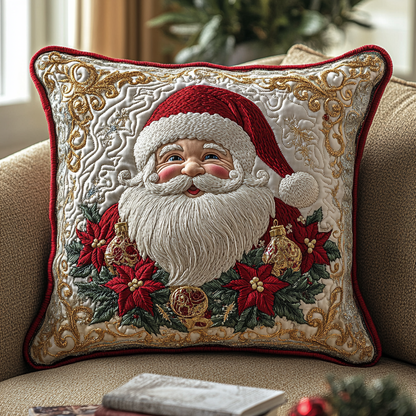 Santa Holiday Cheer Quilted Pillow Case NCU0DV1758