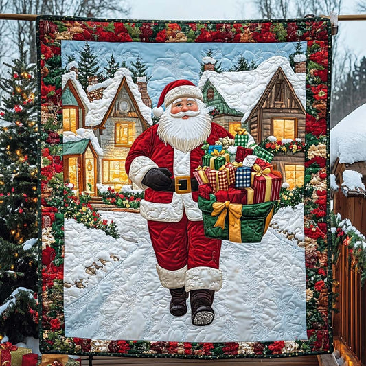 Santa Journey Home Quilted Blanket NCU0NT1956