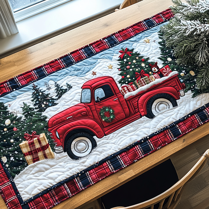 Santa Red Sleigh Quilted Table Runner NCU0DK1466