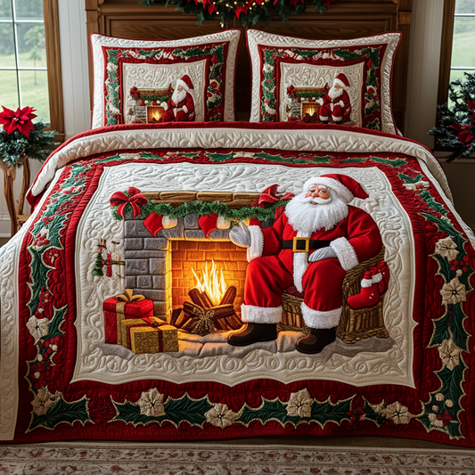 Santa Warmth Quilted Bedding Set NCU0DV1809