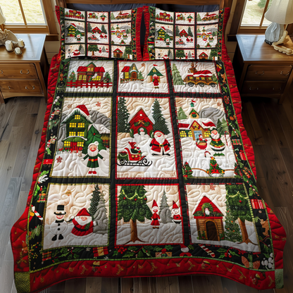 Santa's Jolly Journey 3-Piece Quilted Bedding Set NCU0NT040