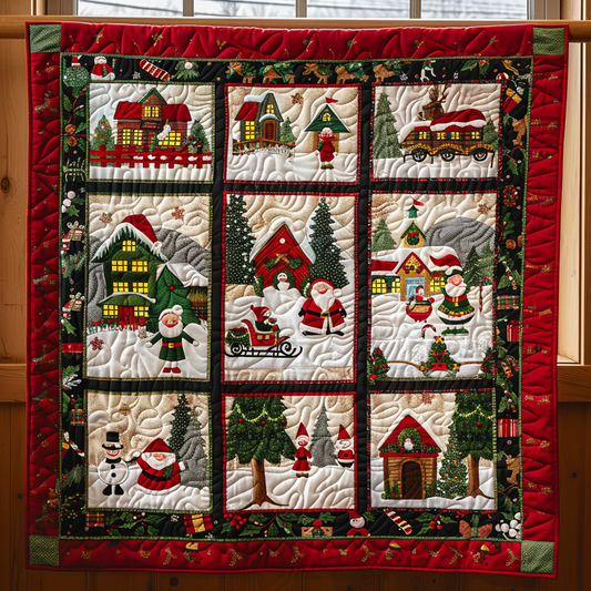 Santa's Jolly Journey Quilted Blanket NCU0NT089