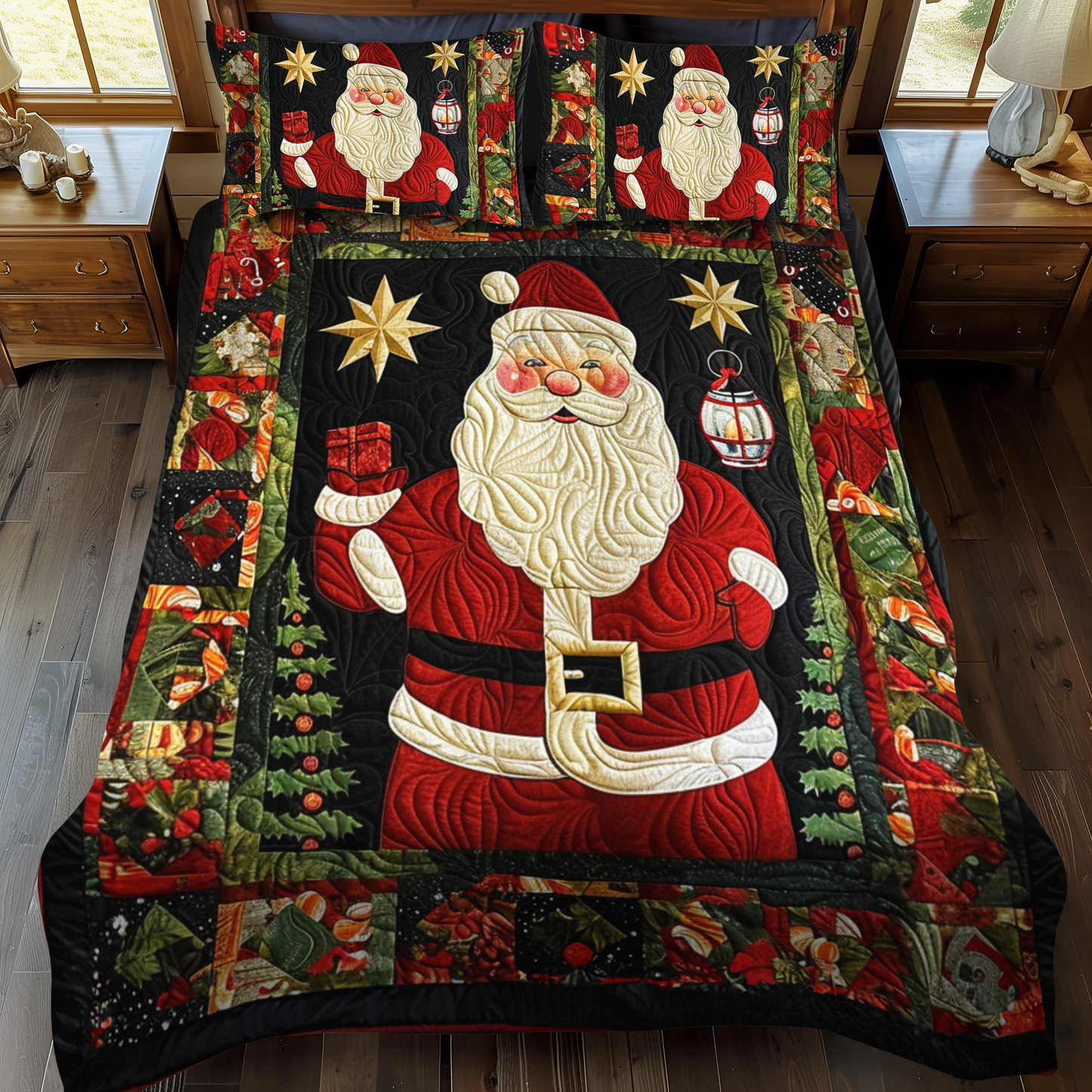 Santa's Joy 3-Piece Quilted Bedding Set NCU0NT032