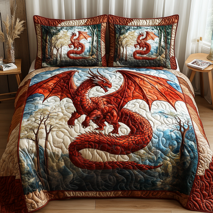 Sapphire Flame Quilted Bedding Set NCU0DV2408